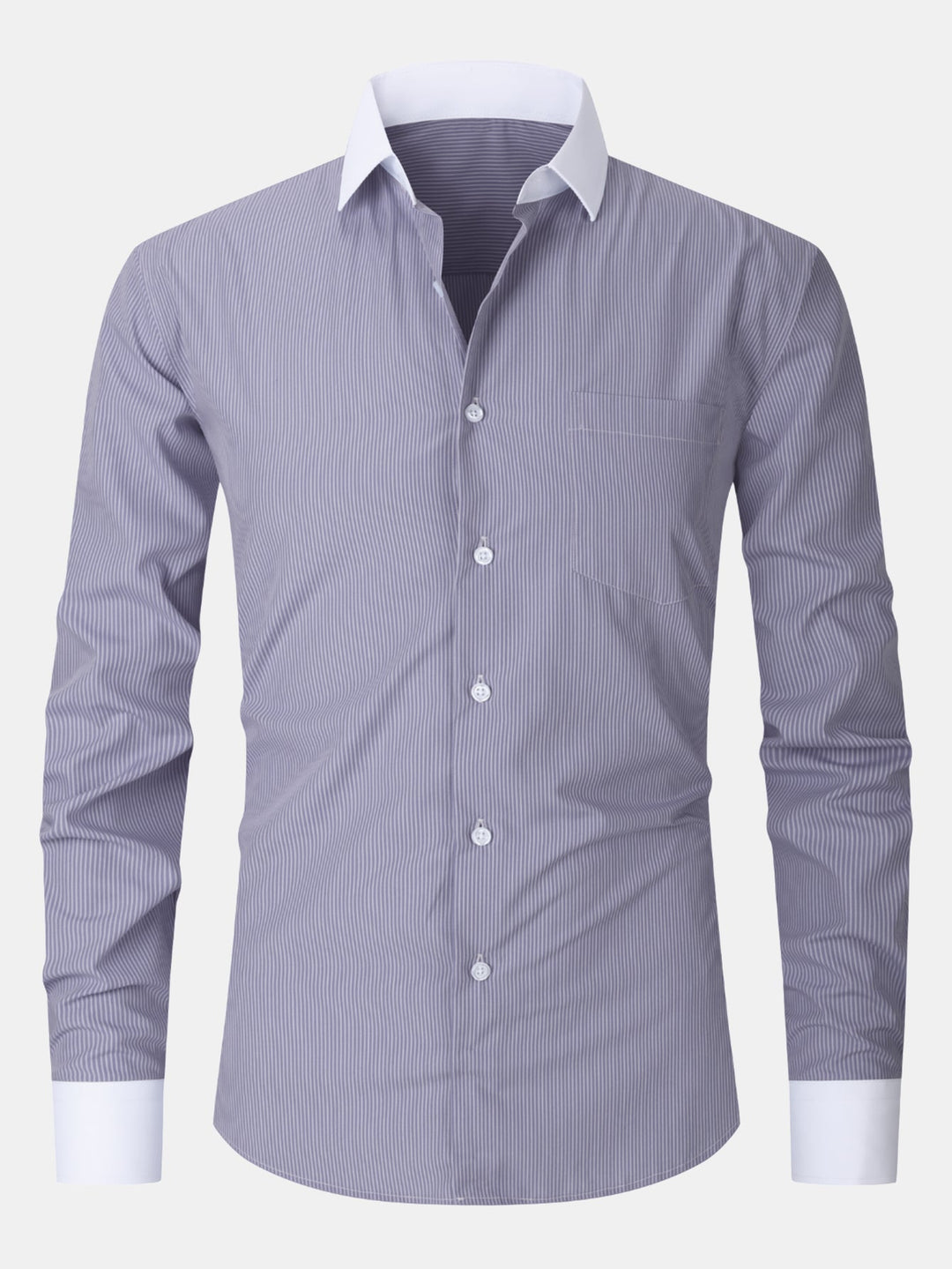 Chemise Rayée Coupe Tailleur – Col Classique