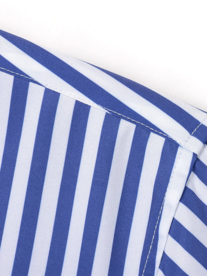 Chemise Rayée Coupe Tailleur & Pantalon