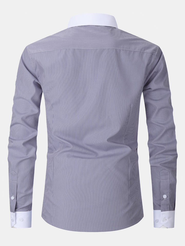 Chemise Rayée Coupe Tailleur – Col Classique