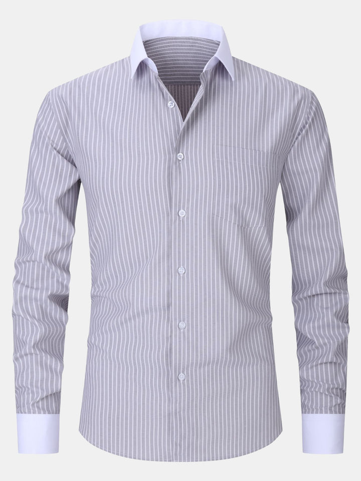 Chemise Rayée Coupe Tailleur – Col Classique