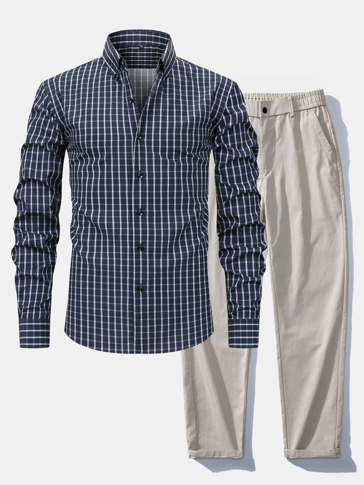 Chemise Rayée Coupe Tailleur & Pantalon