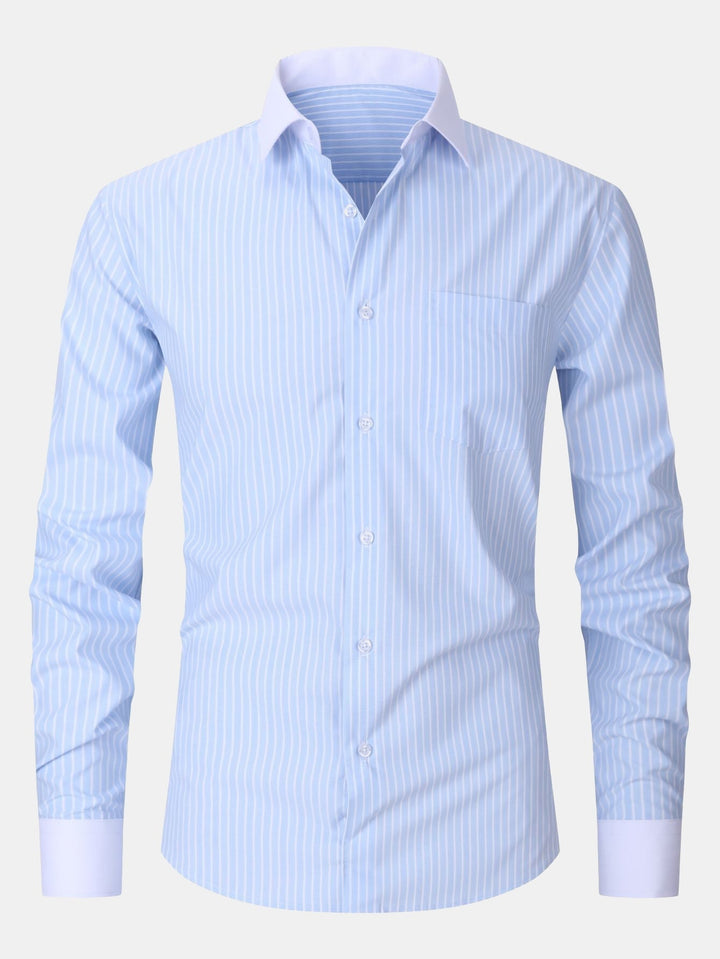 Chemise Rayée Coupe Tailleur – Col Classique