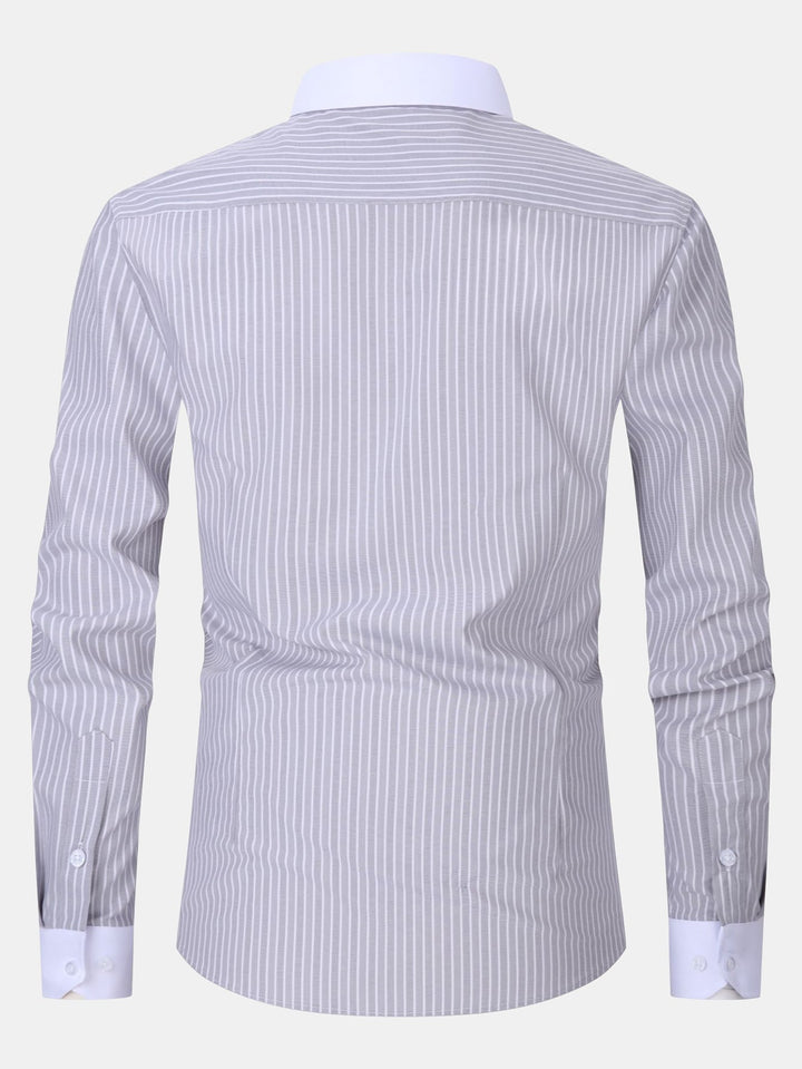 Chemise Rayée Coupe Tailleur – Col Classique