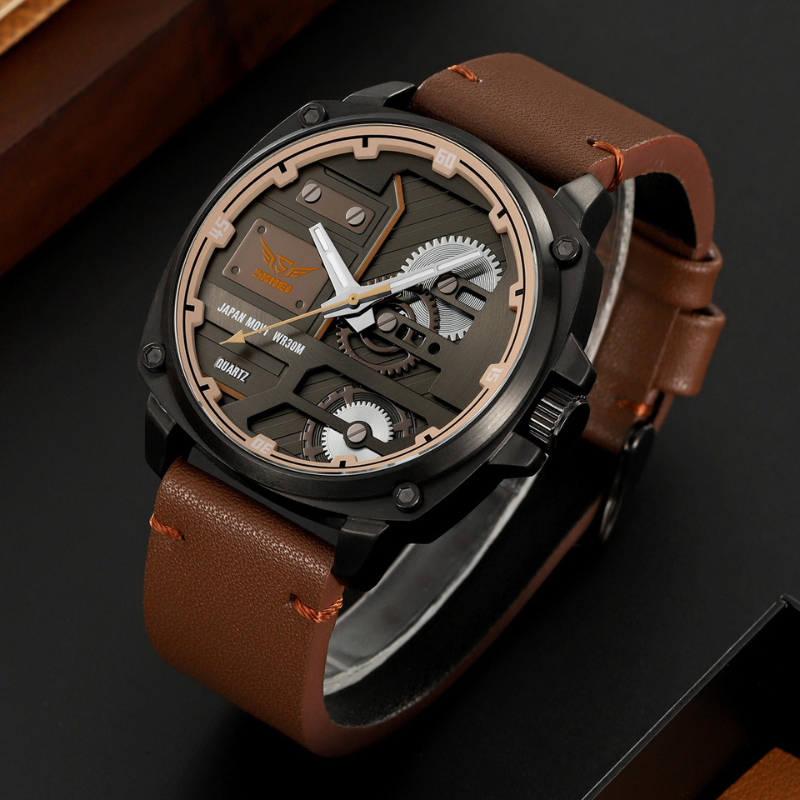 Montre Homme en Cuir Quartz™ - Olsen & Olsen