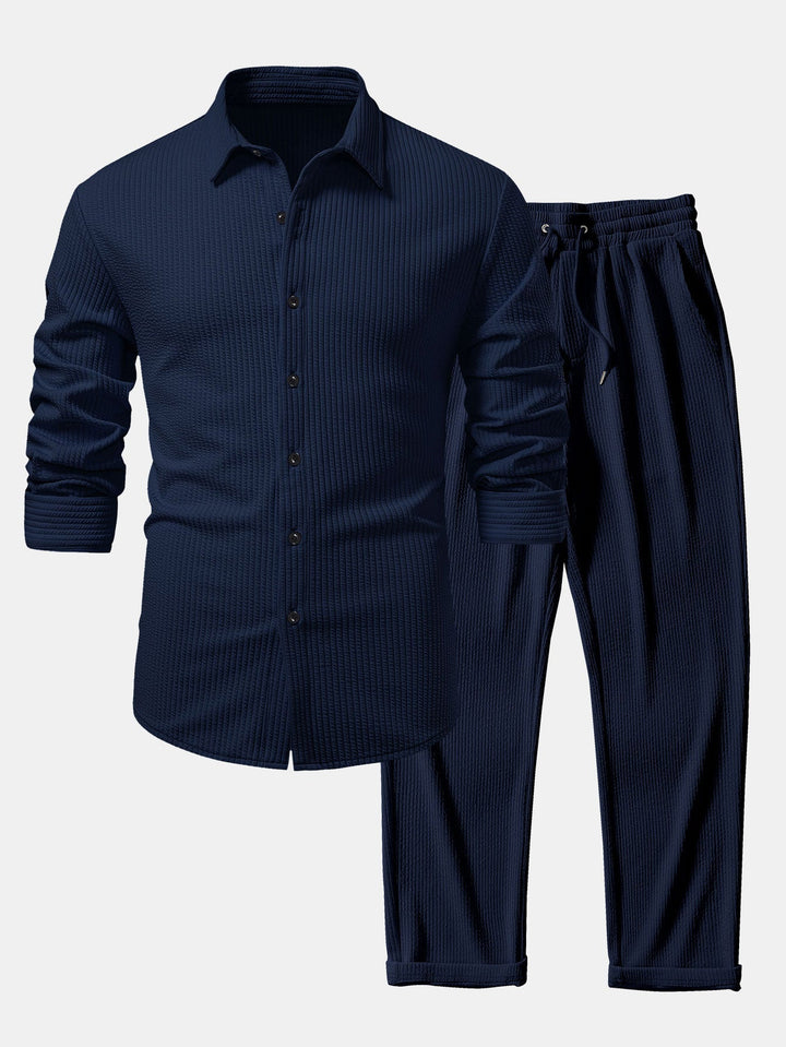 Chemise Rayée Coupe Tailleur & Pantalon