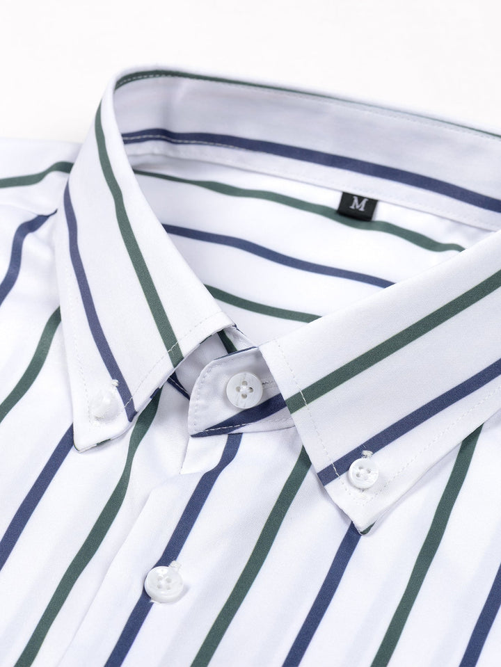 Chemise Rayée Coupe Tailleur – Col Classique