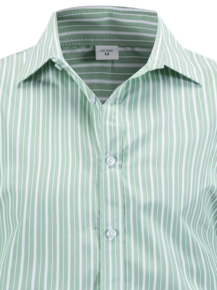 Chemise Rayée Coupe Tailleur – Col Classique