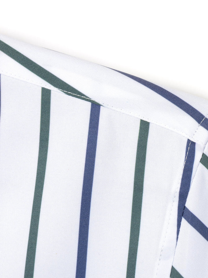 Chemise Rayée Coupe Tailleur – Col Classique