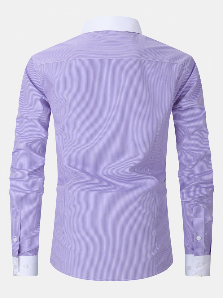 Chemise Rayée Coupe Tailleur – Col Classique