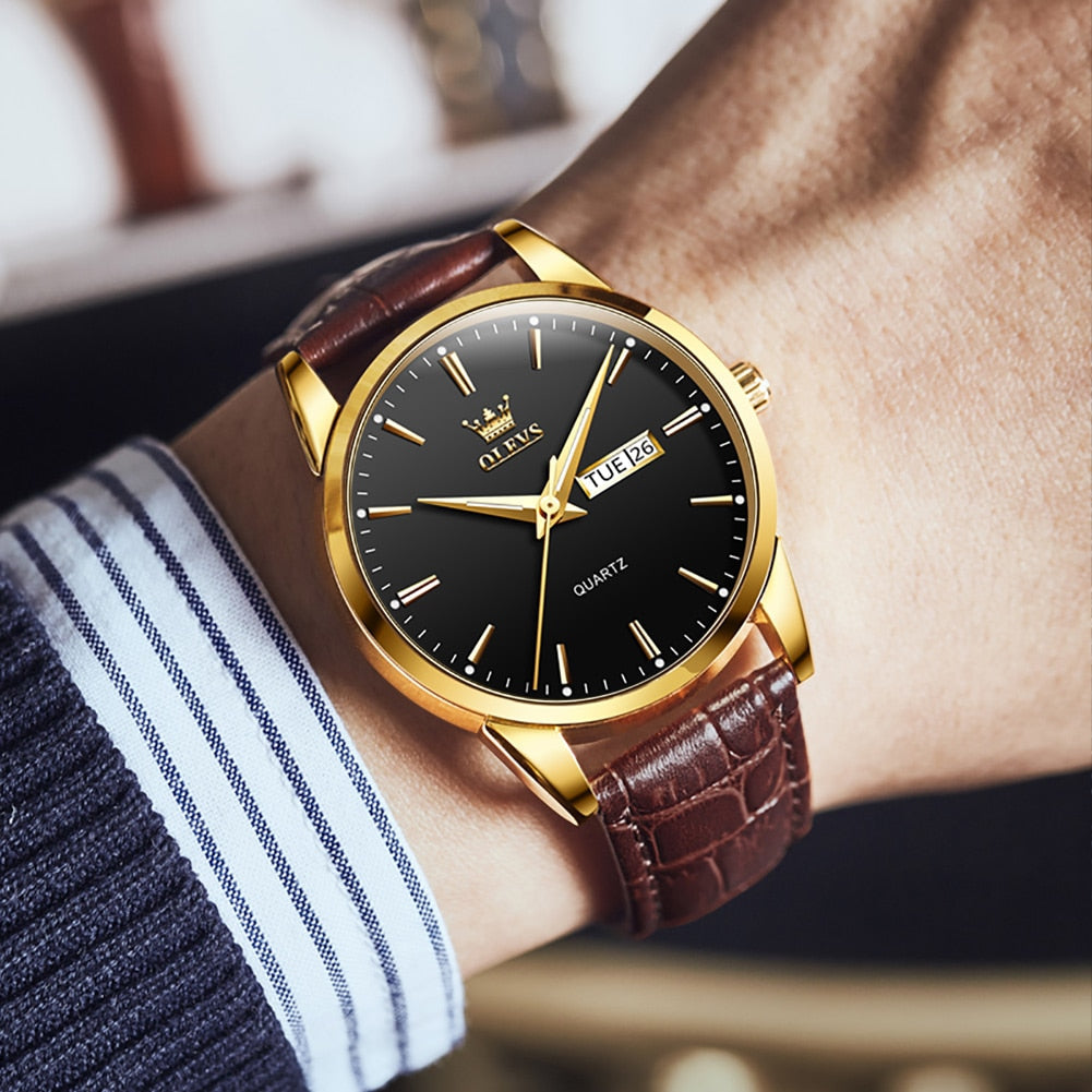 Montre en cuir d'affaires de luxe™ Olsen & Olsen
