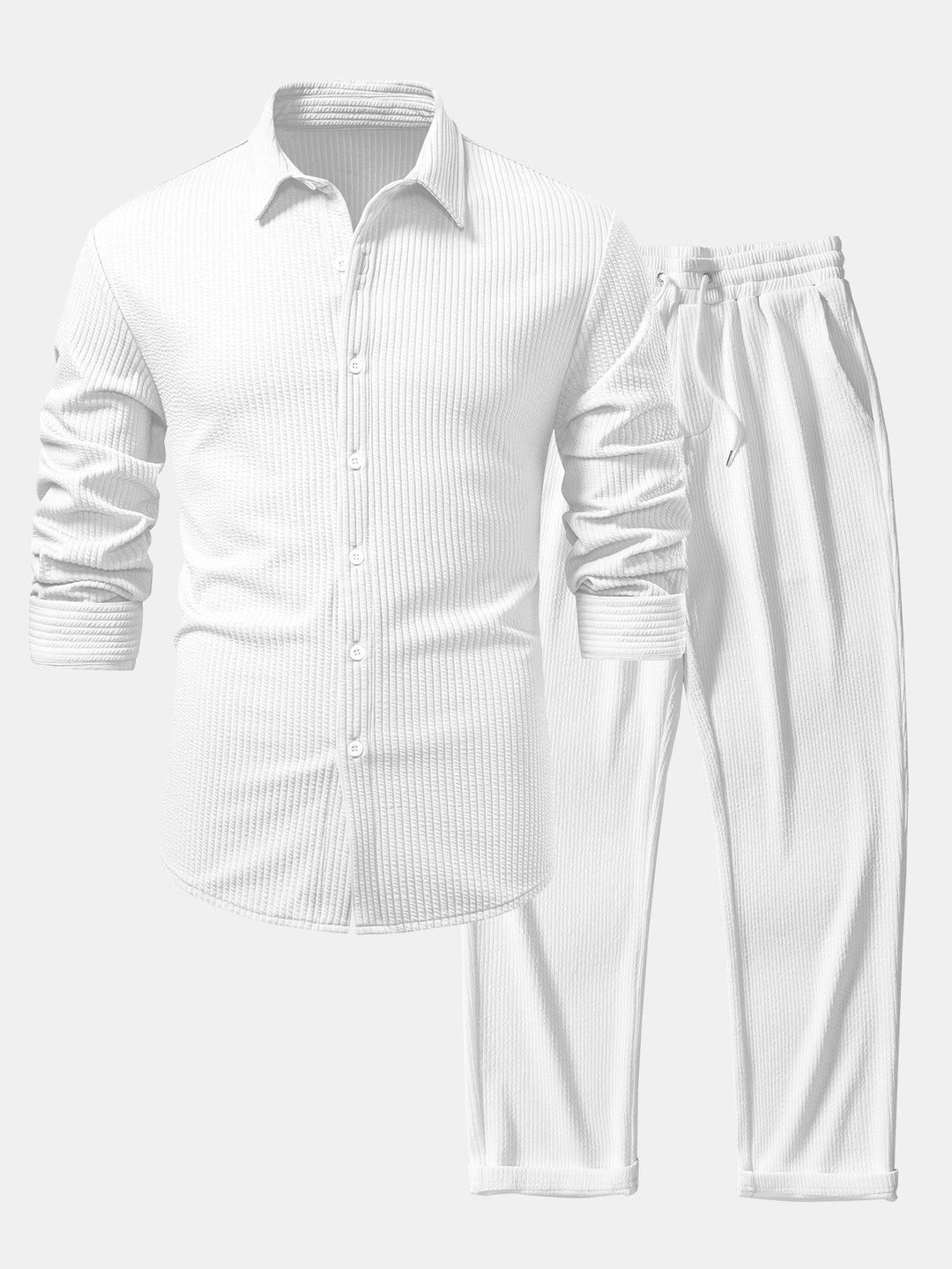 Chemise Rayée Coupe Tailleur & Pantalon