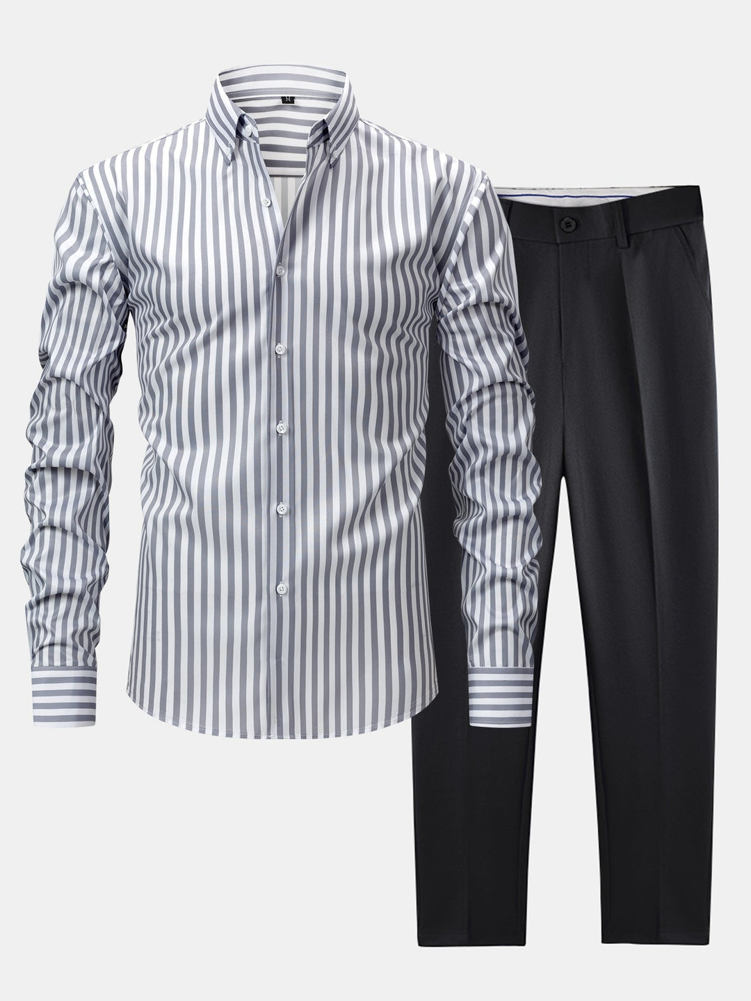 Chemise Rayée Coupe Tailleur & Pantalon