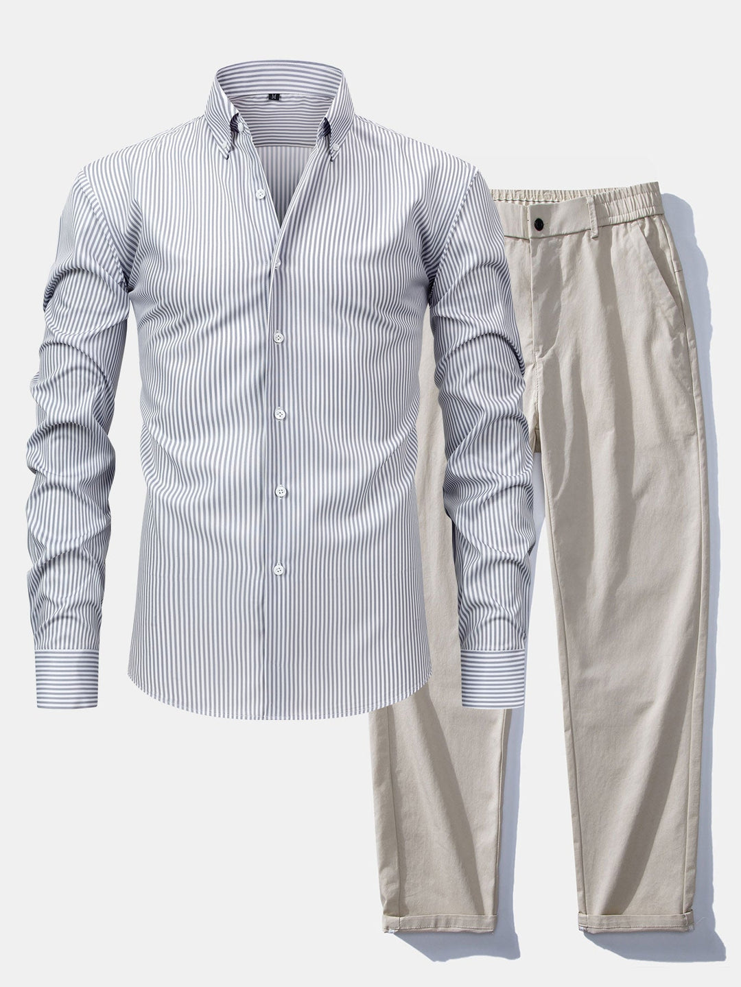 Chemise Rayée Coupe Tailleur & Pantalon