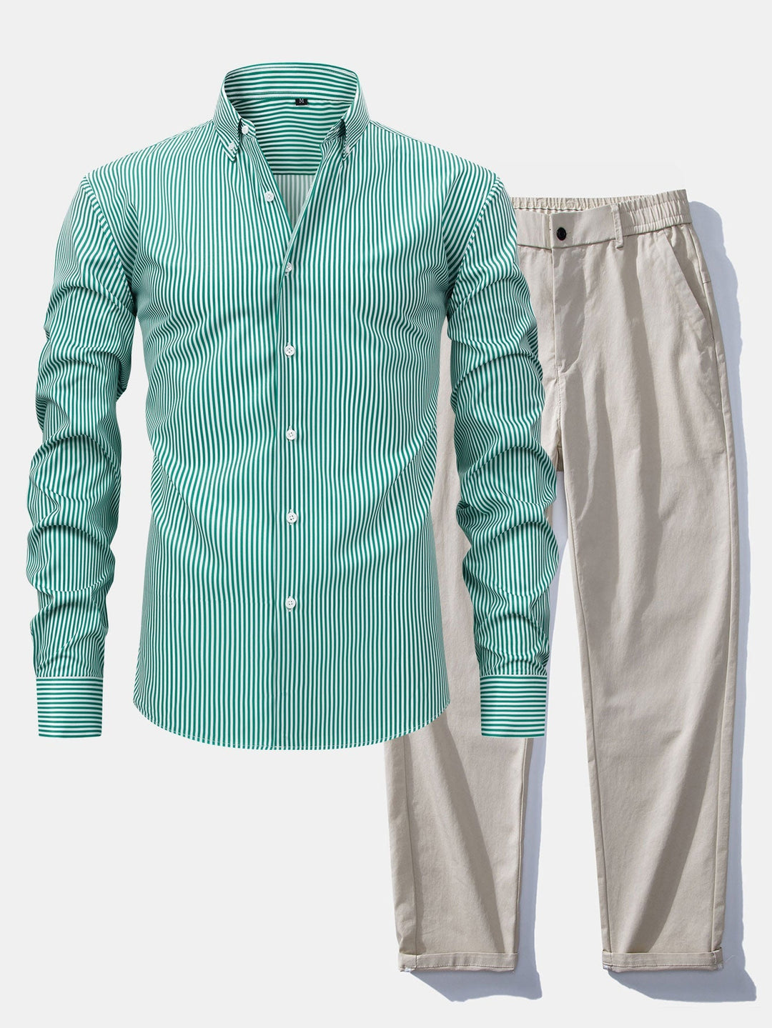 Chemise Rayée Coupe Tailleur & Pantalon