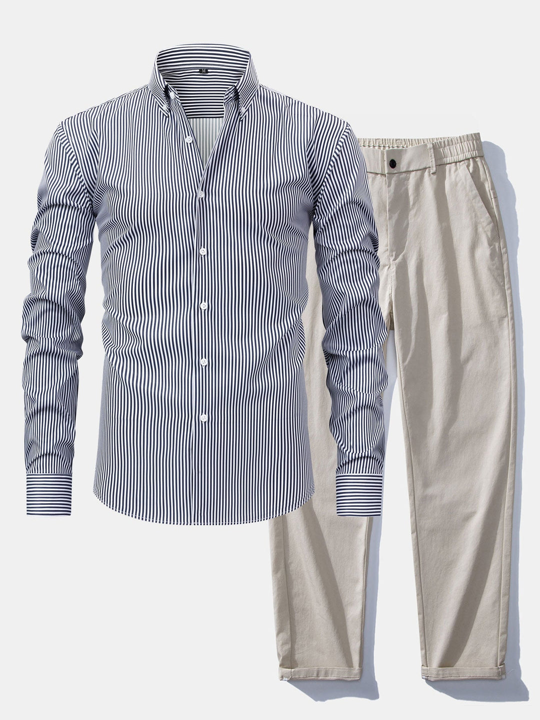 Chemise Rayée Coupe Tailleur & Pantalon