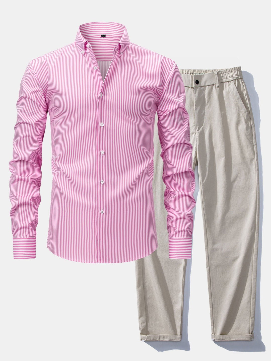 Chemise Rayée Coupe Tailleur & Pantalon