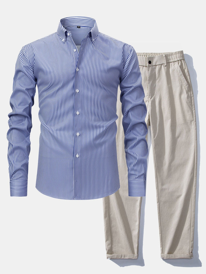 Chemise Rayée Coupe Tailleur & Pantalon