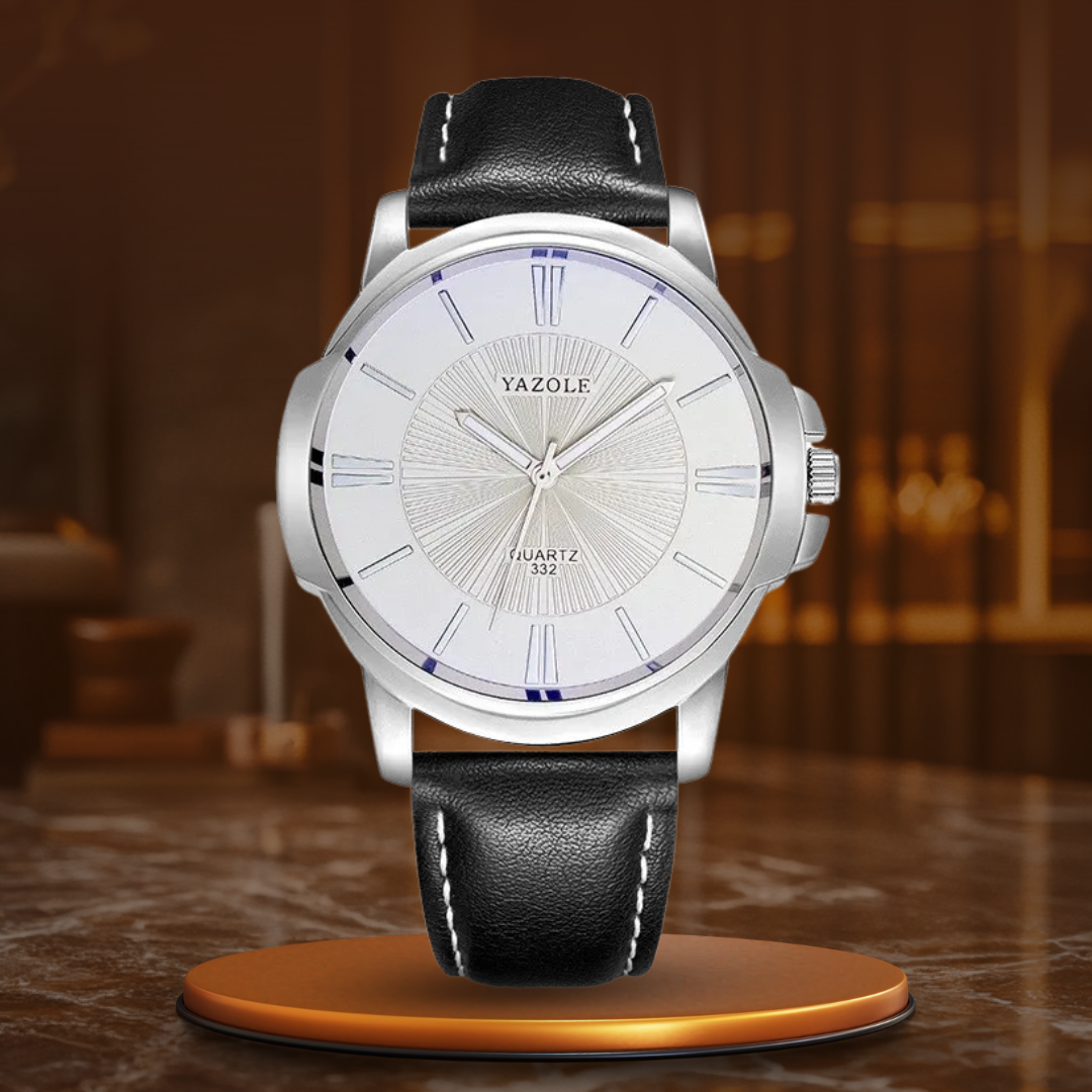 Montre en Cuir en Verre Bleu Luxueux™ - Olsen & Olsen