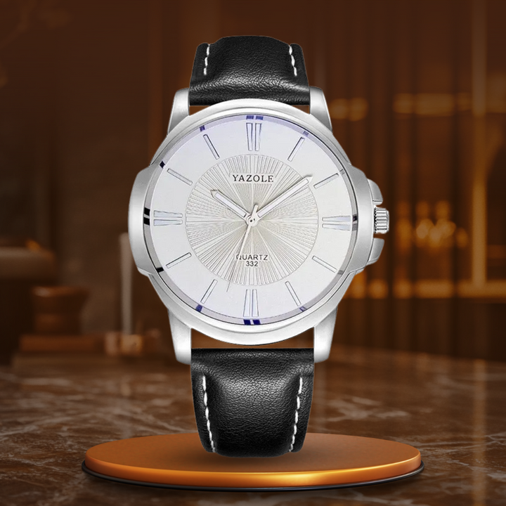 Montre en Cuir en Verre Bleu Luxueux™ - Olsen & Olsen