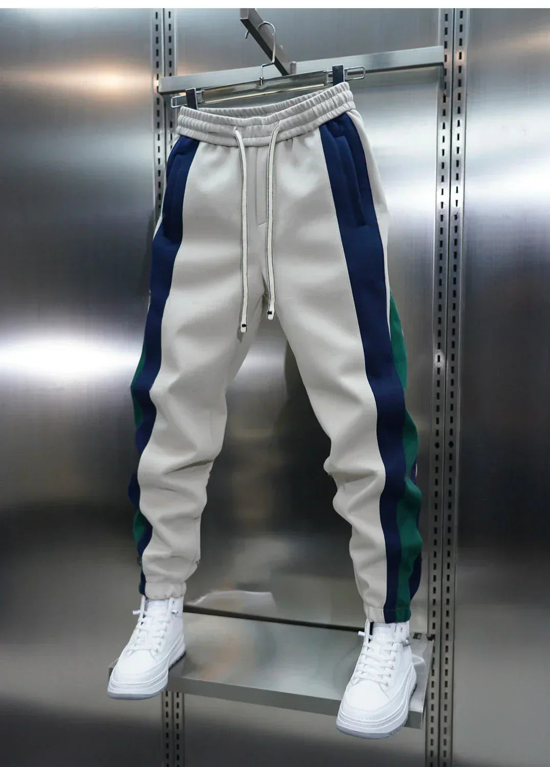 Laurent™ | Pantalons à Tension avec Rayures Contrapositionnées