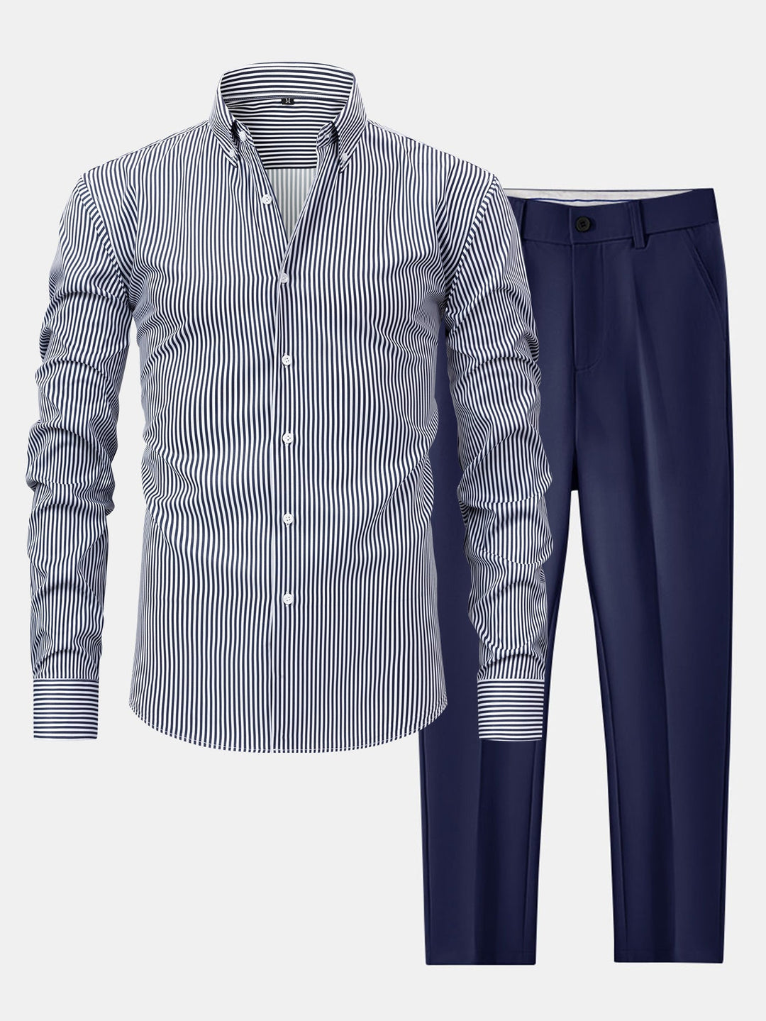 Chemise Rayée Coupe Tailleur & Pantalon