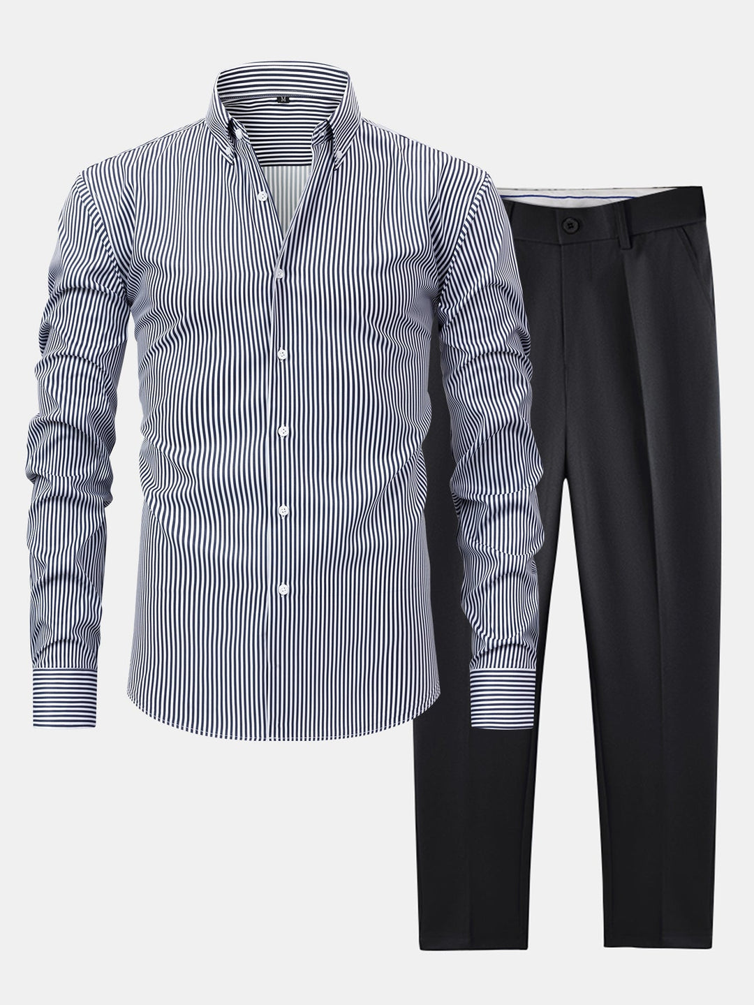 Chemise Rayée Coupe Tailleur & Pantalon