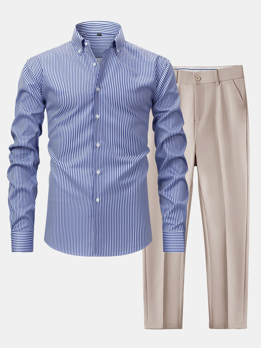Chemise Rayée Coupe Tailleur & Pantalon