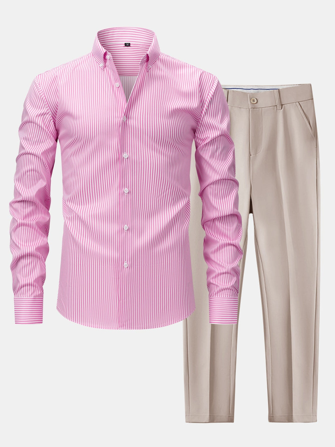 Chemise Rayée Coupe Tailleur & Pantalon