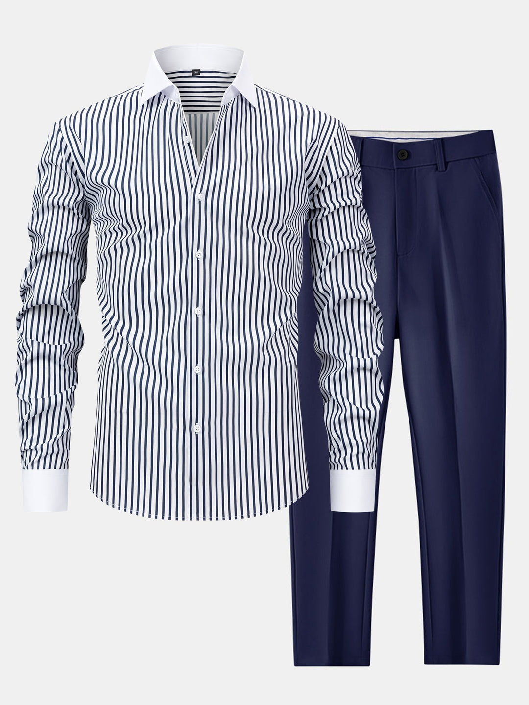 Chemise Rayée Coupe Tailleur & Pantalon